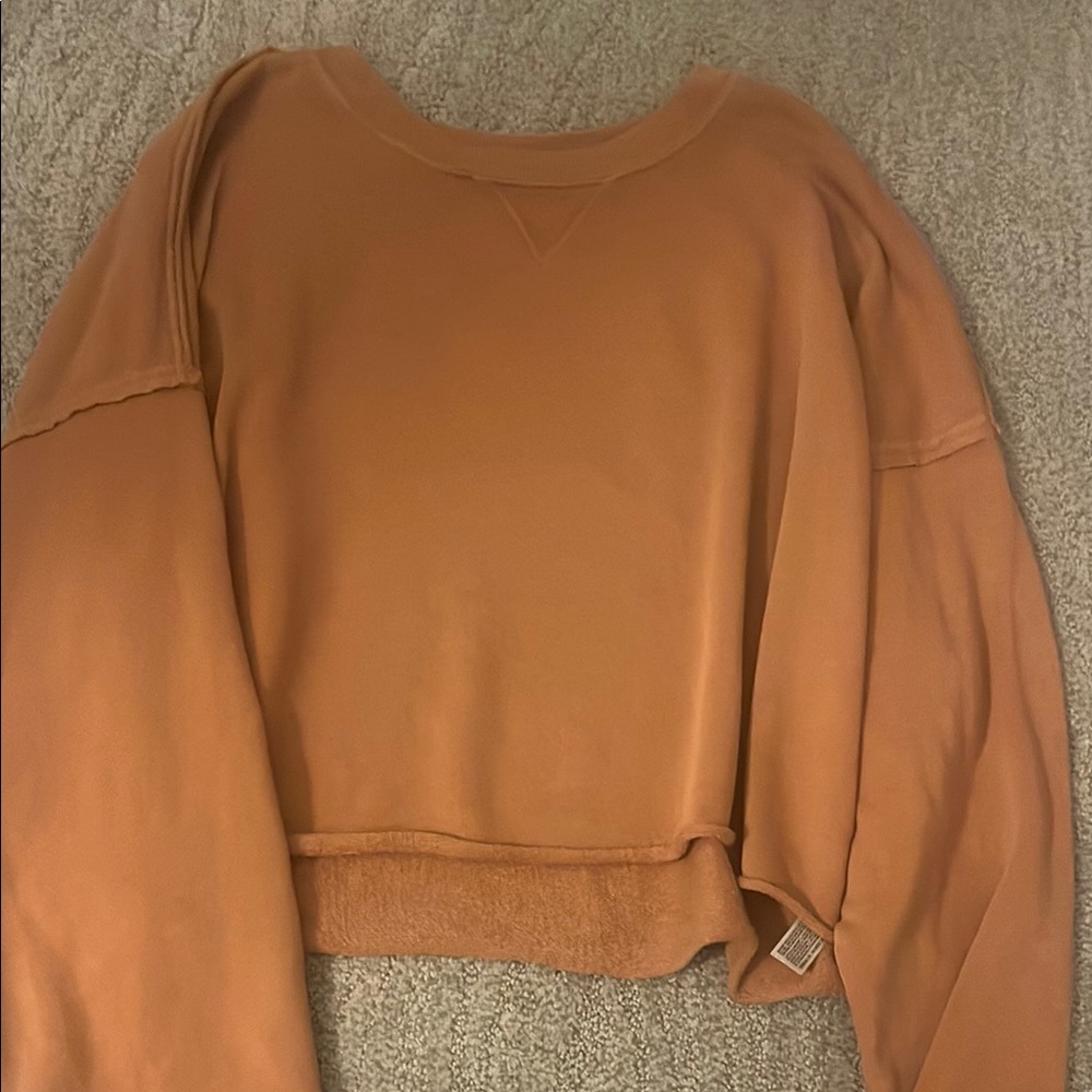 Cozy Women's Crew Neck Sweater in Warm Orange